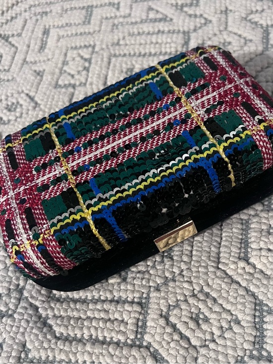 J. Crew Handbags - J. Crew Multicolor Sequin Plaid Clutch